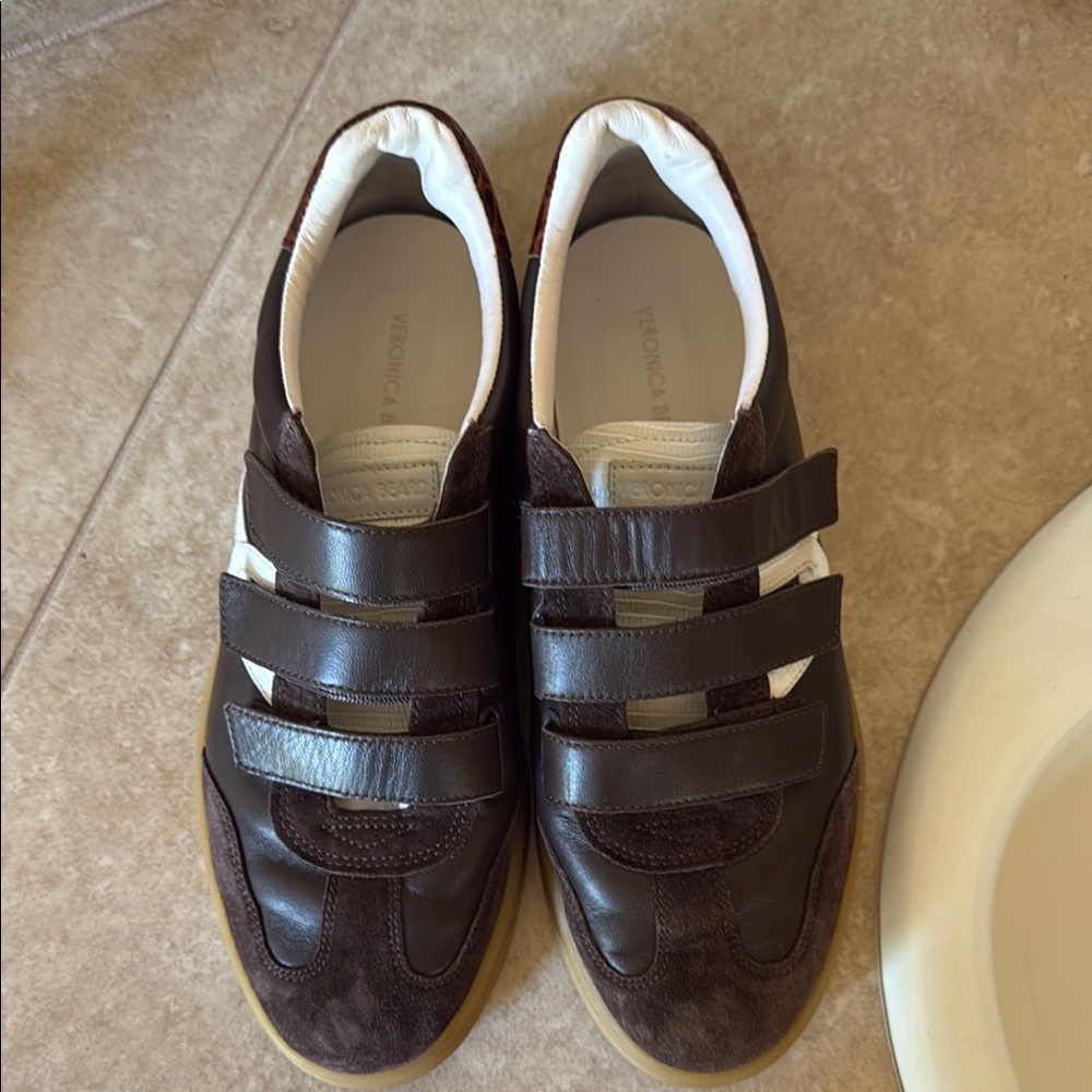 Women Brown Veronica Beard  Velcro Sneakers